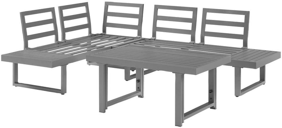 KONIFERA Gartenlounge-Set Hamburg, (Set, 14-tlg., Tisch:100x60x60/40cm,abnehmbare Rückenlehnen,individuell aufstellbar), höhenverstellbarer Tisch, inkl. Schutzhülle, Aluminiumgestell - Thumbnail 5