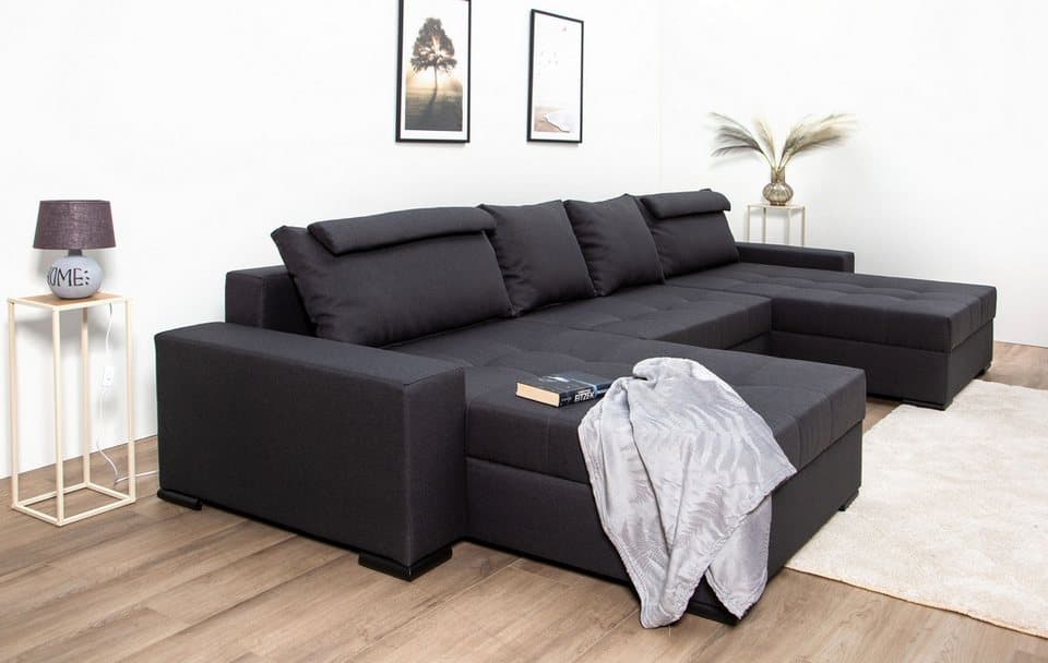 COLLECTION AB Wohnlandschaft Josy XXXL-Relax U-Form, B: 352 cm, Schlaffunktion, Bettkasten & 2 Nackenkissen, Federkern - Thumbnail 11