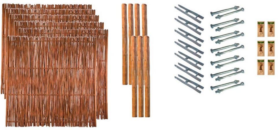 Tetzner & Jentzsch Geflechtzaun Portland 4, (Set), 6 Elemente, LxH: 1143x180 cm
