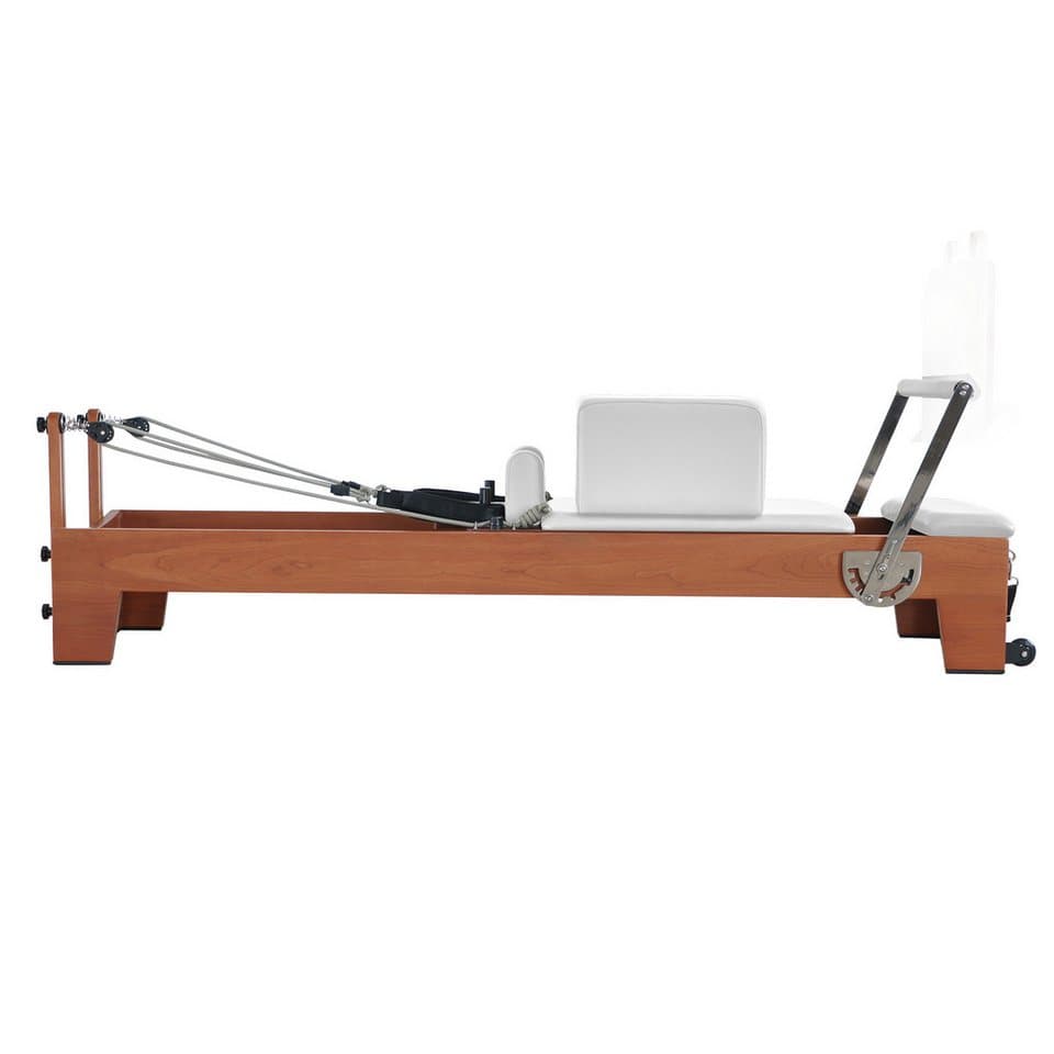 JASPORT Pilates-Reformer Hochwertige Holz-Reformer Serie für Pilates-Studios, (Inklusive Zubehör, Reformer-Set), Human-Bearing-System, Geräuscharme Rollen, Dreistufige Federplatte - Thumbnail 2