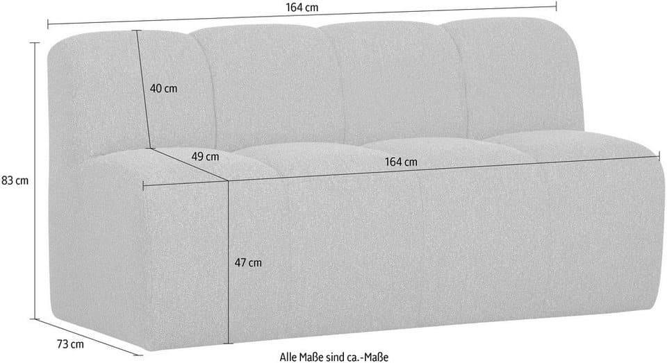 WOOOD Küchensofa Mojo mit Bezug und Rückenlehne, B 164 x T 73 x H 83 cm, Maximale Verschleißfestigkeit, Tragkraft 150 kg, kombinierbar - Thumbnail 14