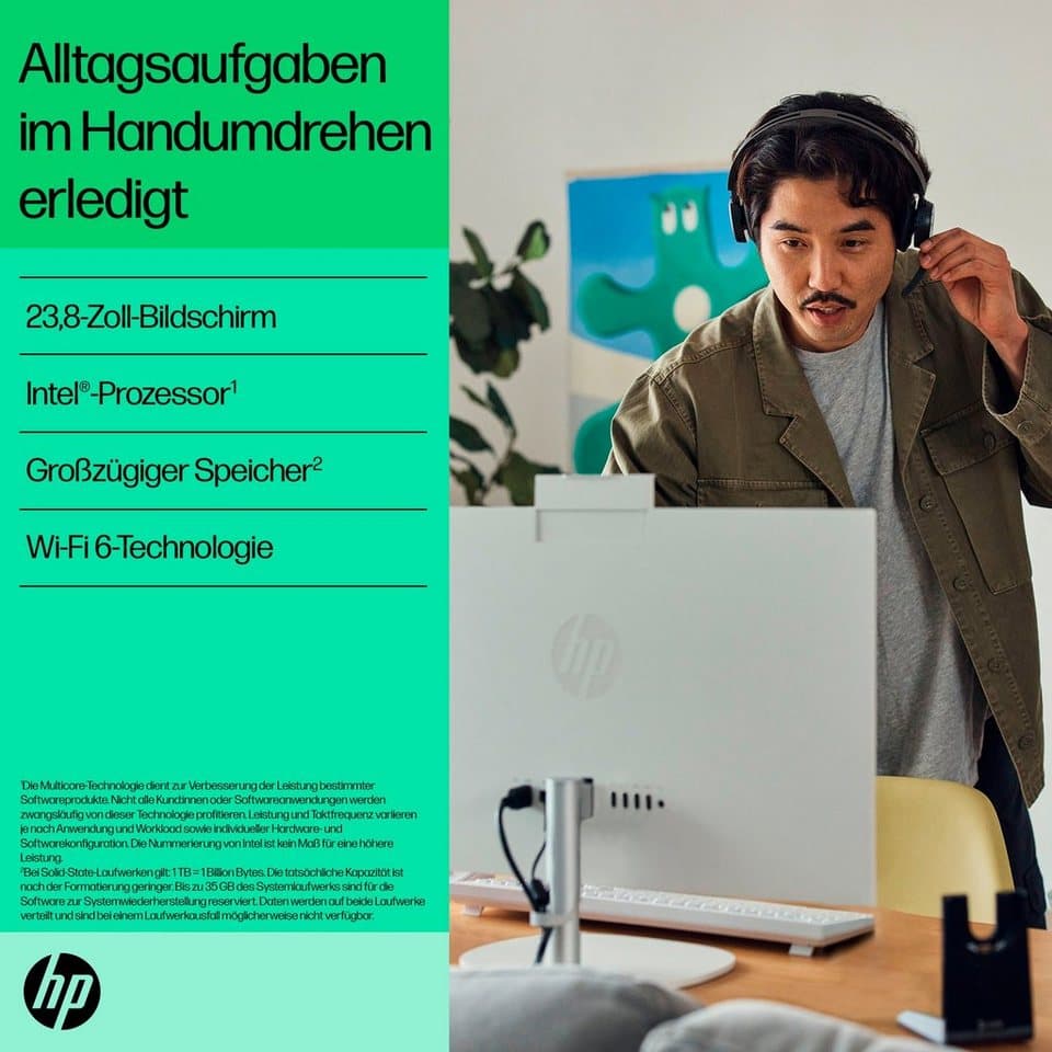 HP 24-cr1201ng All-in-One PC (23,8 Zoll, Intel Core Ultra 5 125U, Intel Internal Graphics, 16 GB RAM, 512 GB SSD) - Thumbnail 11