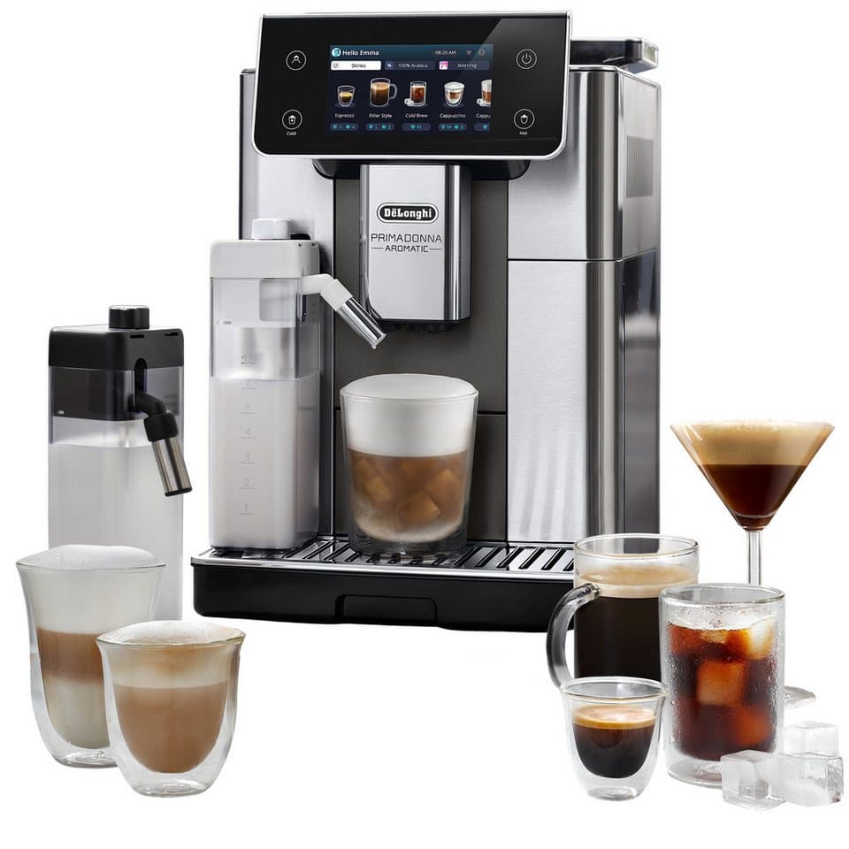 De'Longhi Kaffeevollautomat Primadonna Aromatic ECAM630.75.TM - 35 eiskalte & heiße Kaffeerezepte, Edles italienisches Design, Bean Adapt Technology, Cold Brew Rezepte - Bild 1