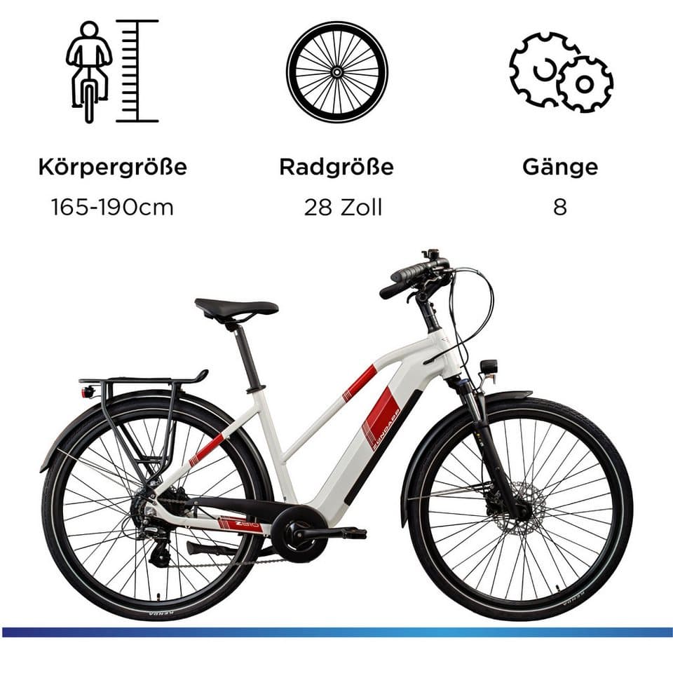 Zündapp E-Bike Trekkingrad Z810, 8 Gang Shimano Altus RD-M310 Schaltwerk, Kettenschaltung, Heckmotor, 550 Wh, Pedelec, Elektrofahrrad für Damen und Herren - Thumbnail 3