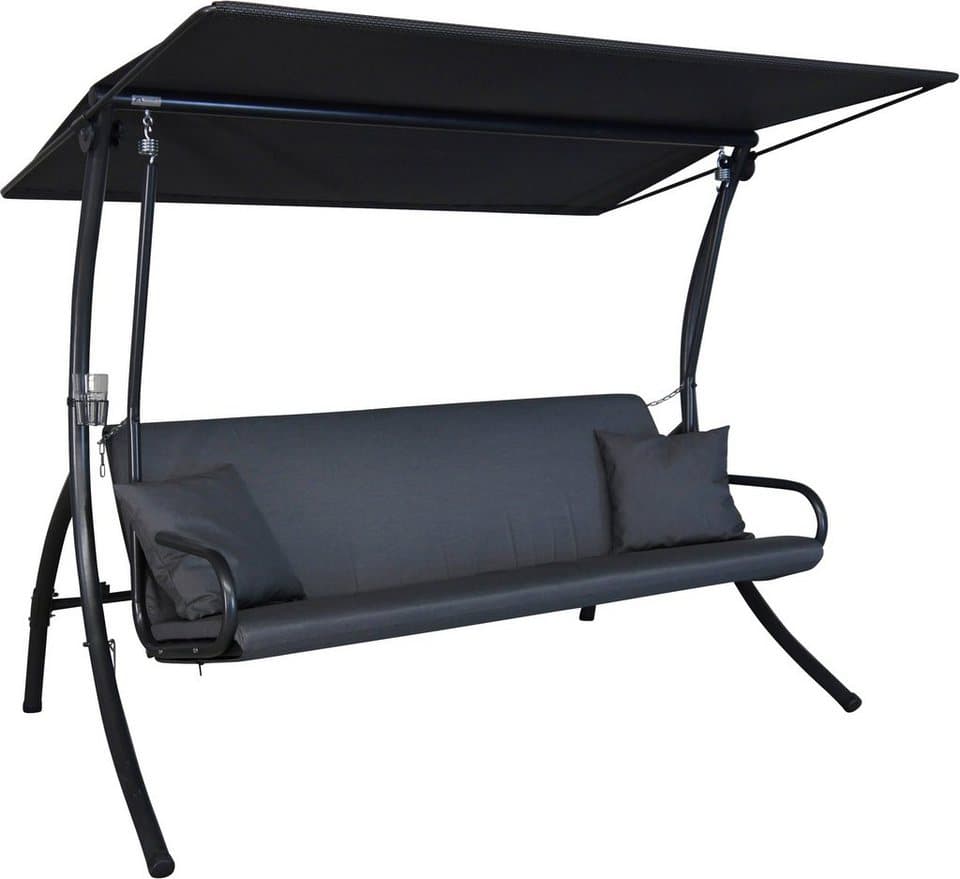 Angerer Freizeitmöbel Hollywoodschaukel Elegance Zip anthrazit, 3-Sitzer, Bettfunktion, wetterfest - Bild 1