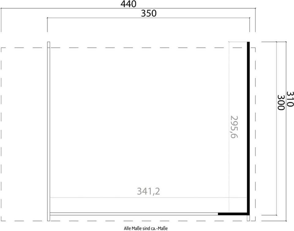 LASITA MAJA Gartenhaus-Anbaudach für Gartenhaus Sicily 1 und 2, BxT: 310x440 cm, für Gartenhaus Sicily 1, Gartenhaus Sicily 2, BxT 300x350 cm - Thumbnail 6