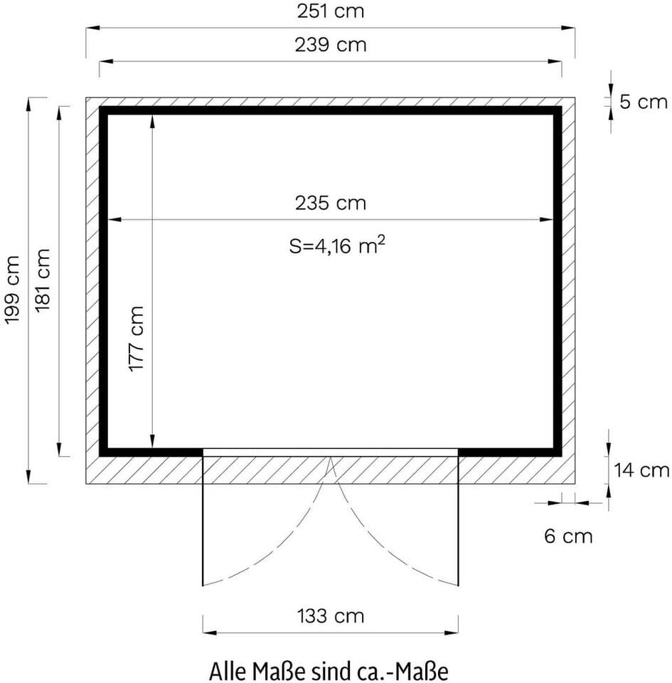 KONIFERA Gartenhaus Felix 2, BxT: 251x200 cm, Inklusive Fußboden - Thumbnail 5