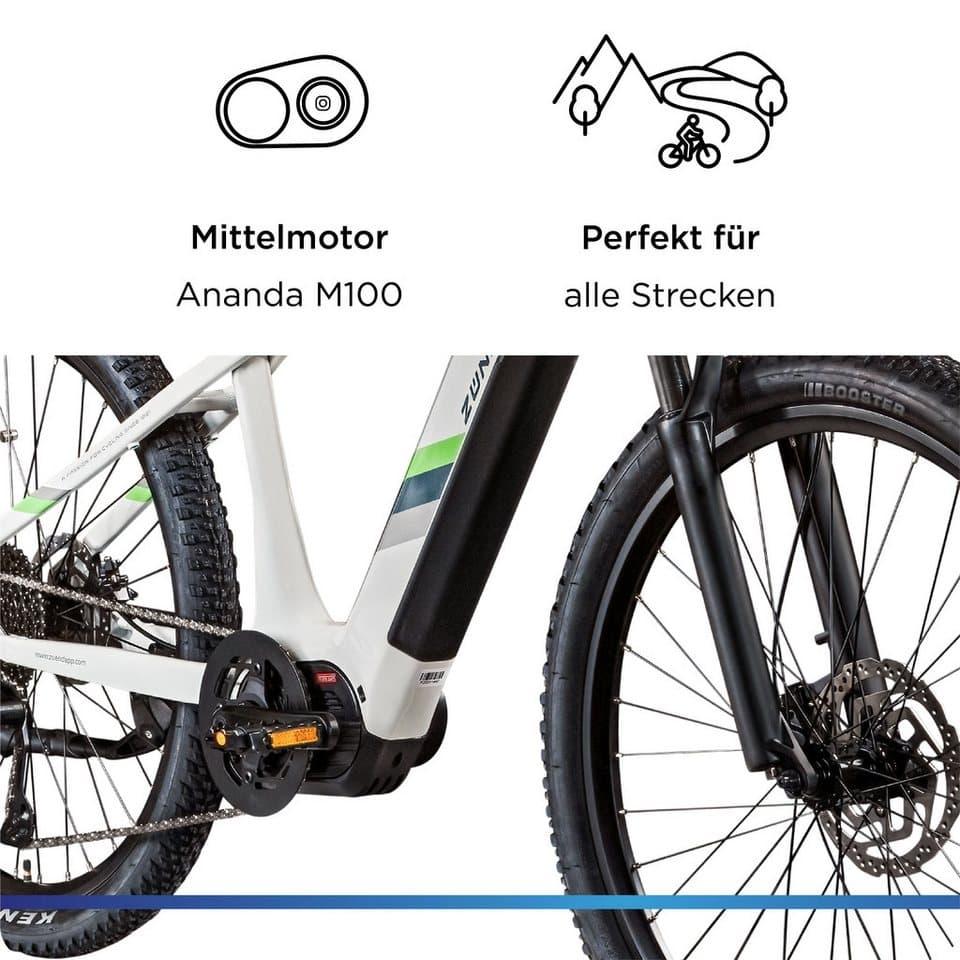 Zündapp E-Bike Mountainbike X900, 10 Gang Shimano Cues U6020 SGS Schaltwerk, Kettenschaltung, Mittelmotor, 733 Wh, Pedelec, Elektrofahrrad für Damen und Herren, MTB - Thumbnail 5