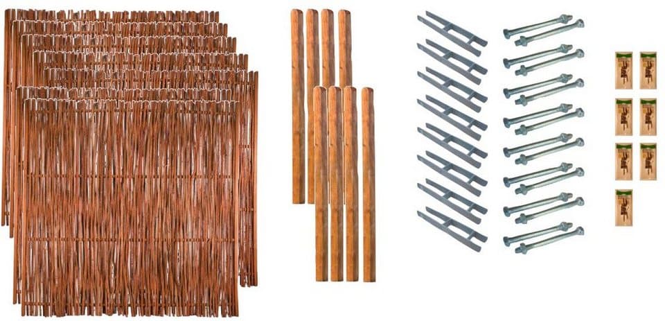 Tetzner & Jentzsch Geflechtzaun Portland 5, (Set), 7 Elemente, LxH: 1332x180 cm
