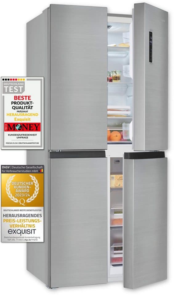 exquisit Multi Door MD425-150-040C inoxlook, 180 cm hoch, 79 cm breit - Thumbnail 2