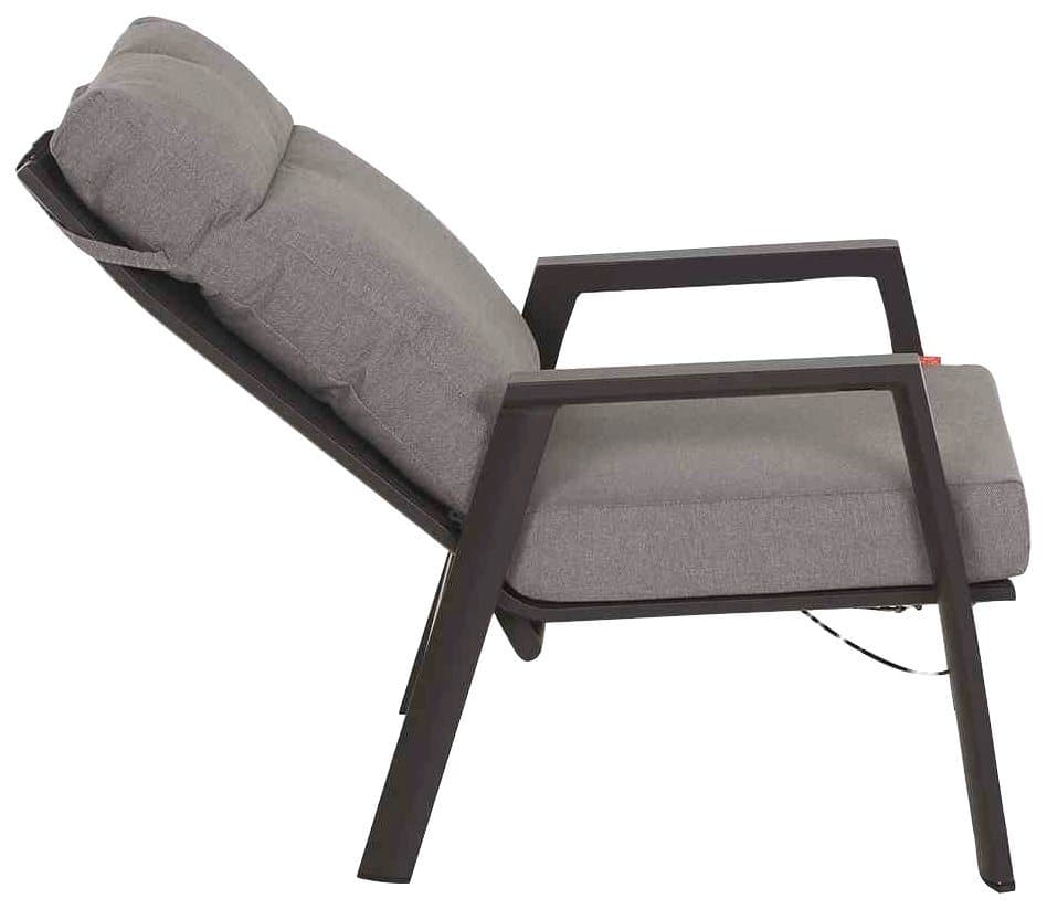 Siena Garden Gartenlounge-Set Valencia, (3-tlg., 1x Bank, 2x Sessel), Aluminium,verstellbar,inkl. Kissen in salt&pepper, mit Reißverschluss - Thumbnail 7