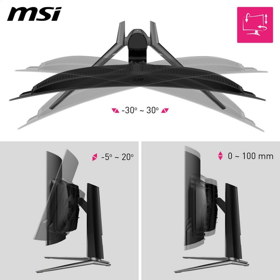 MSI MPG 341CQPX QD Curved-Gaming-OLED-Monitor (86,8 cm/34 ", 3440 x 1440 px, UWQHD, 0,03 ms Reaktionszeit, 240 Hz, OLED, 3 Jahre Herstellergarantie, höhenverstellbar, USB-C) - Thumbnail 12