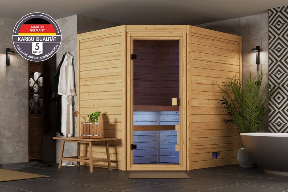 welltime Sauna Lohja, BxTxH: 196 x 170 x 202 cm, 28 mm, verschiedene Varianten - Bild 1