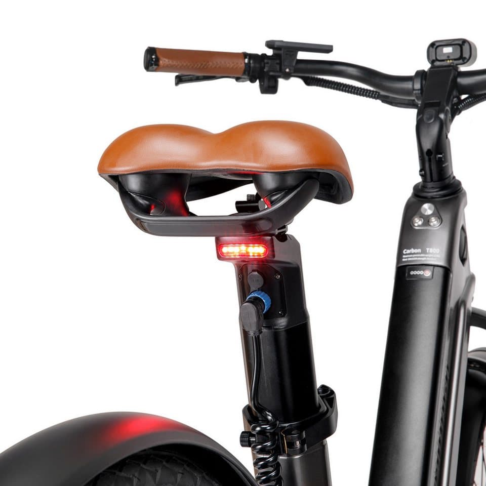 Vankel E-Bike Cityrad Air Max Carbon E-Bikes Damen u. Herren Dual-Akku max.150km, 26 Zoll, 5 Gang, Kettenschaltung, Heckmotor, 921,6 Wh, (Beleuchtungsset mit Batterieladegerät, Batterieschlüssel, Werkzeug), Premium Elektrofahrrad mit T800 Carbonrahmen & Hydraulikbremsen - Thumbnail 4