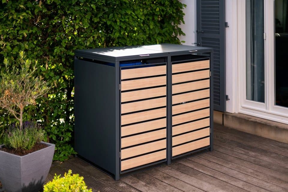 WESTMANN Mülltonnenbox für 2 Mülltonnen à 240 l, HxBxT: 116x132x80cm, mit Gasdruckfedern und Deckeldämpfern - Thumbnail 23