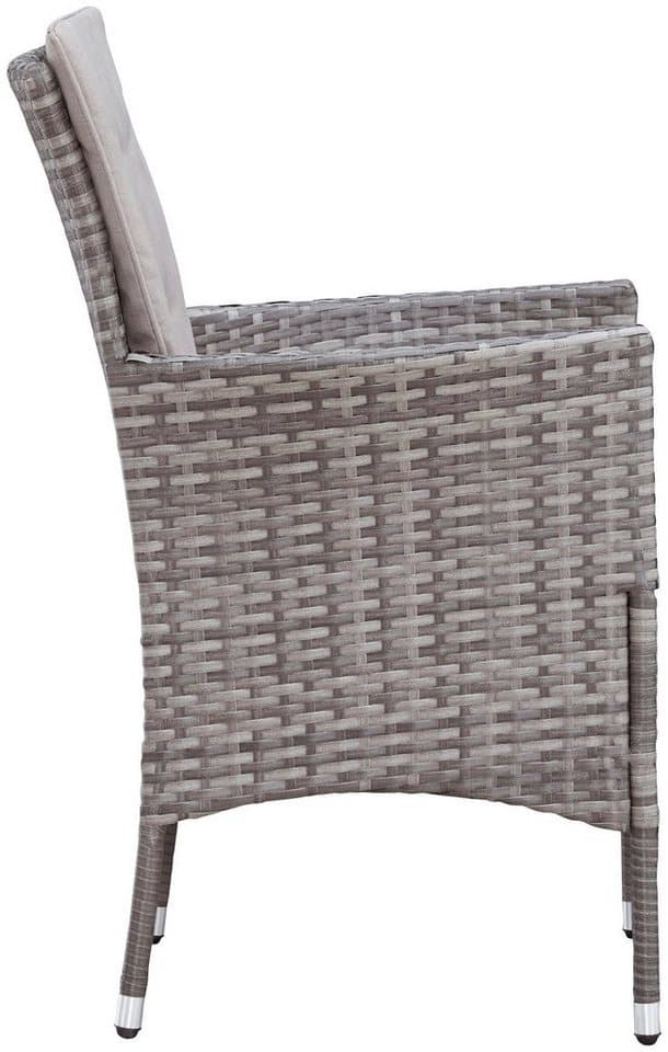 KONIFERA Garten-Essgruppe Parla, (Set, 21-tlg., 6xSessel, 1x AZ-Tisch 150-242,5cm,2x Hocker,inkl. Auflagen, Polyrattan), 2 der 6 Sessel sind verstellbar, Grau, Tischplatte aus Sicherheitsglas - Thumbnail 9