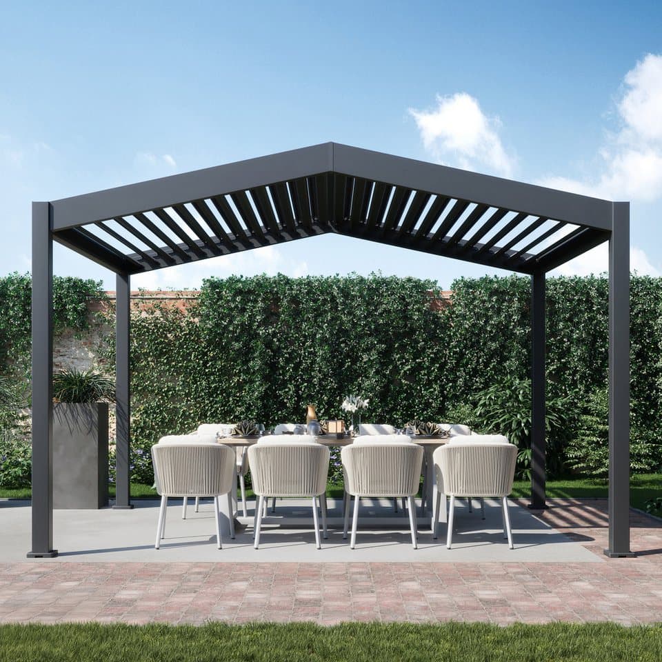 Paragon Pergola mit Lamellendach Icon 1013 Anthrazit, BxTxH: 399x308x282 cm, Mit verstellbaren Aluminiumlamellen - Thumbnail 4