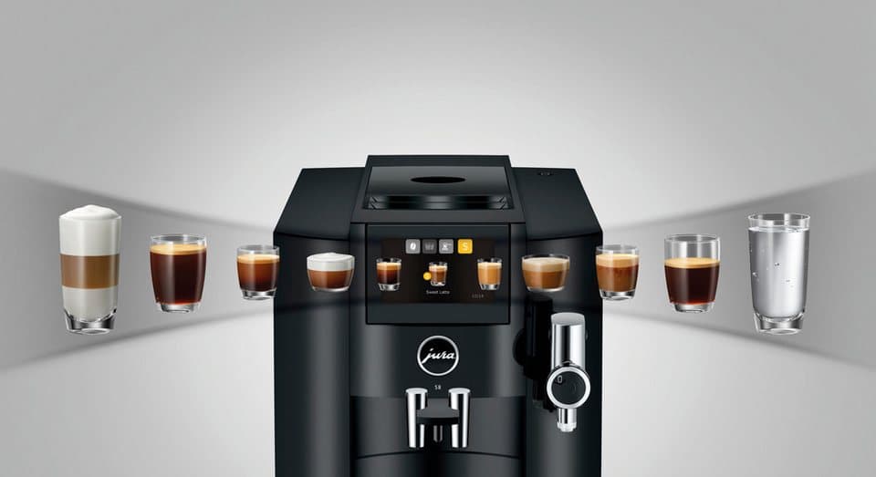 JURA Kaffeevollautomat 15482 S8 (EB), Piano Black, 27 Spezialitäten, Touch, Sweet Foam & Sirupaufsatz - Thumbnail 10