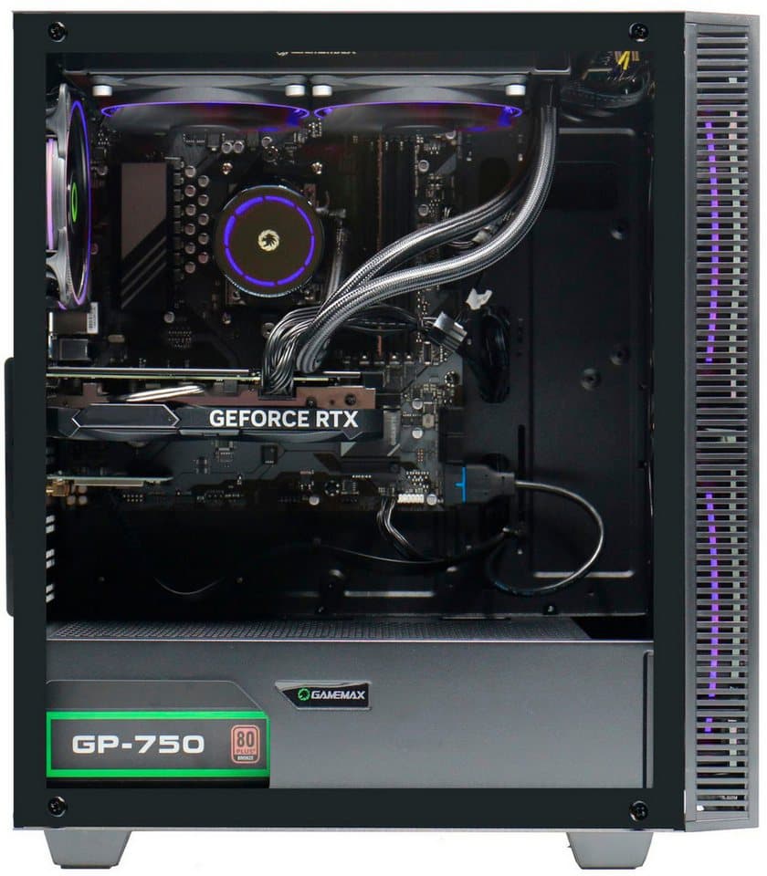 GAMEMAX MegaDeal Black Hole 2839 AMD Ryzen 5 7500F 32GB DDR5 1TB SSD RTX 5070 Gaming-PC-Komplettsystem (34", AMD Ryzen 5 7500F, RTX 5070, 32 GB RAM, 1000 GB SSD, Windows 11, DDR5 RAM + MSI MAG 342CQR E2 Curved Monitor 86cm (34) - Thumbnail 6