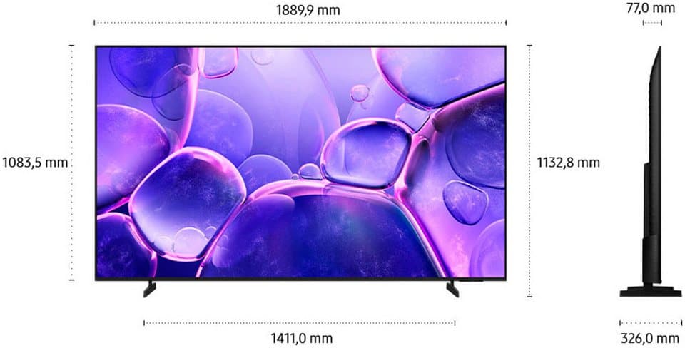 Samsung GU85U8079FU LED-Fernseher (214 cm/85 Zoll, 4K Ultra HD, Smart-TV, Crystal UHD, Q-Symphony, Dolby Surround Sound, Triple Tuner, Smart-Hub) - Thumbnail 15