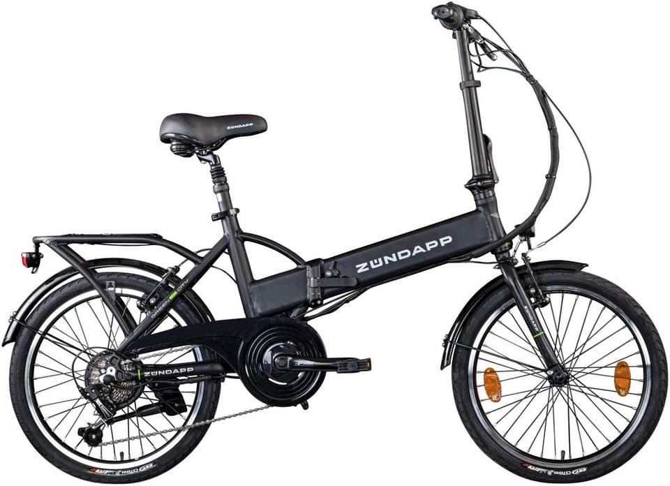 Zündapp E-Bike Faltrad Z101, 6 Gang Shimano Tourney RD-TY300 Schaltwerk, Kettenschaltung, Heckmotor, 270 Wh, Pedelec, Elektrofahrrad für Damen u. Herren - Bild 1