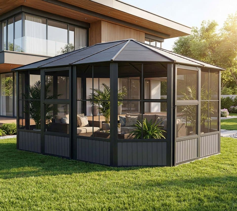 Sojag Pavillon Charleston 12x15, Wintergarten, BxT: 489x384 cm - Thumbnail 4