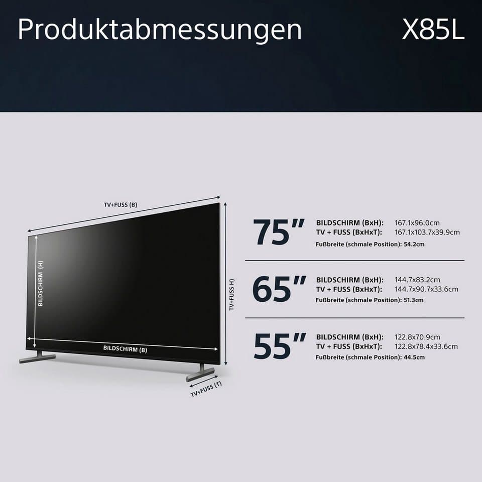 Sony KD-65X85L LED-Fernseher (164 cm/65 Zoll, 4K Ultra HD, Android TV, Smart-TV, Google TV, BRAVIA CORE, TRILUMINOS PRO, HDMI 2.1, Gaming-Menü) - Thumbnail 16