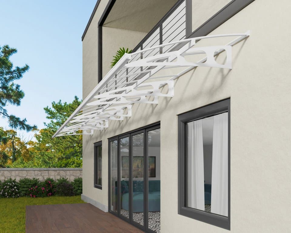 Palram - Canopia Pultvordach BordeauX Alu Vordach, robuste Aluminiumstruktur