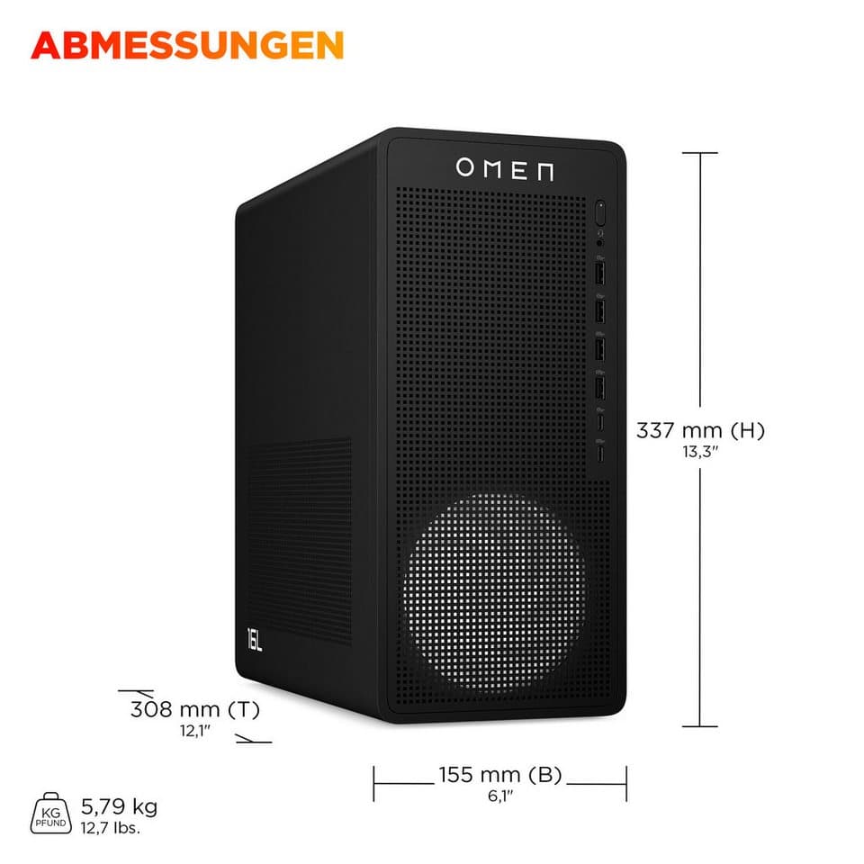 HP OMEN 16L TG03-0251ng Gaming-PC (AMD Ryzen 5 8400F, GeForce RTX 5060, 16 GB RAM, 512 GB SSD, Luftkühlung) - Thumbnail 12