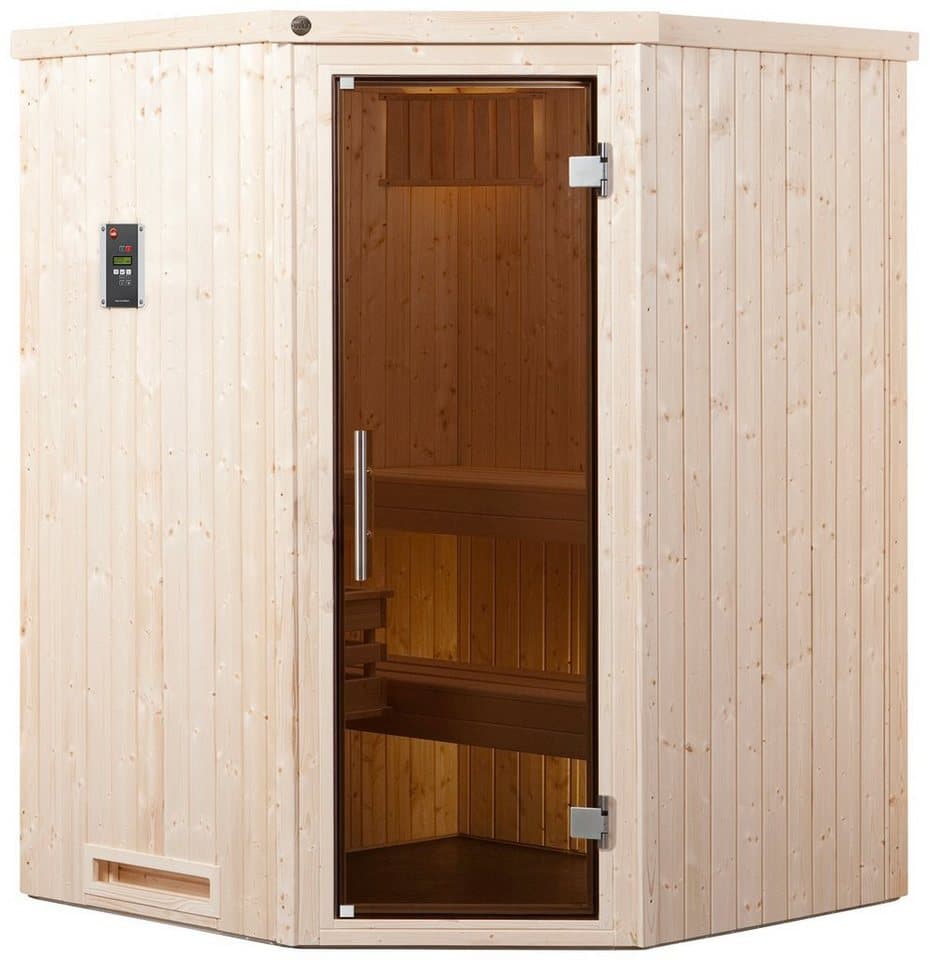 weka Sauna Kiruna, BxTxH: 144 x 144 x 199 cm, 68 mm, 3,6 kW Bio-Ofen mit ext. Steuerung