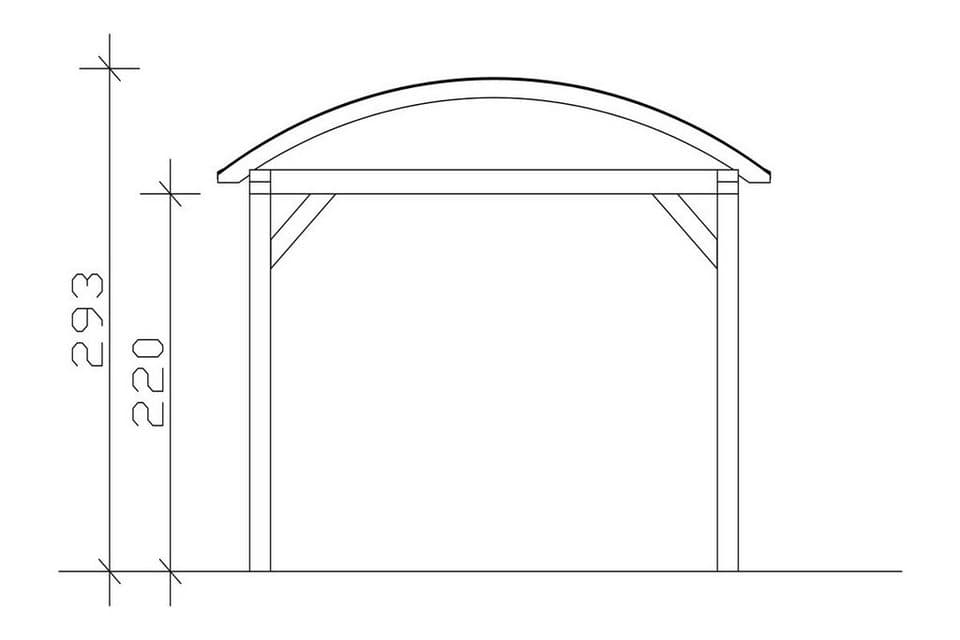 Skanholz Einzelcarport Franken, BxT: 376x541 cm, 220 cm Einfahrtshöhe - Thumbnail 5