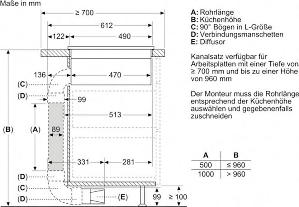NEFF Kochfeld mit Dunstabzug N 50 V58NBS1L0, Combi Induction für große Töpfe & extrem effiziente Absaugleistung - Thumbnail 10