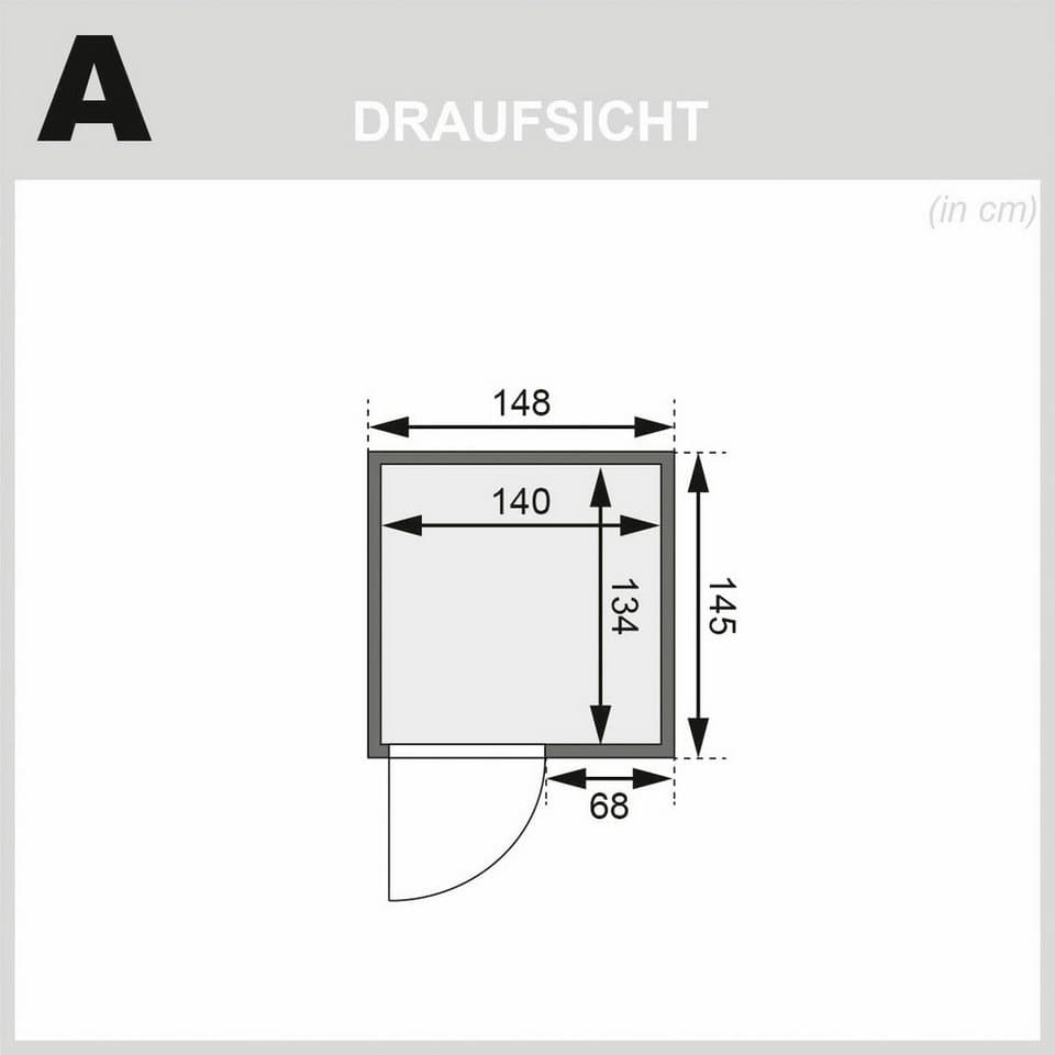 welltime Sauna Backas, BxTxH: 148 x 145 x 190,5 cm, 28 mm, verschiedene Varianten - Thumbnail 9