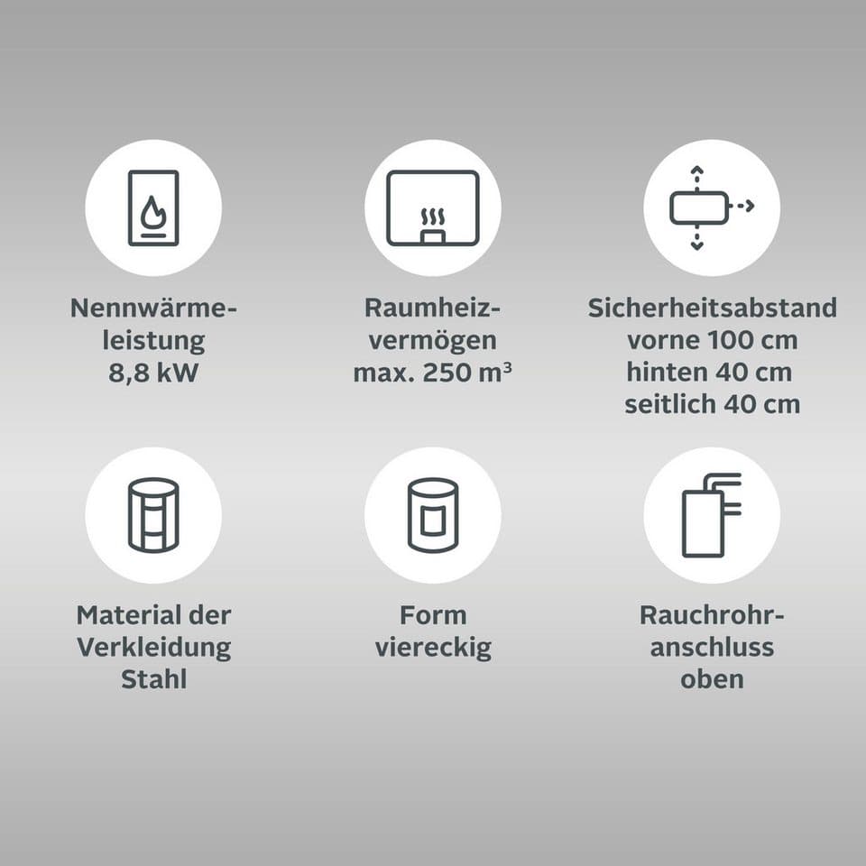 Festbrennstoffherd Cook Premium Beige, 8,9 kW, Zeitbrand, Küchenofen, Ofenherd zum Heizen, Kochen & Backen - Thumbnail 3