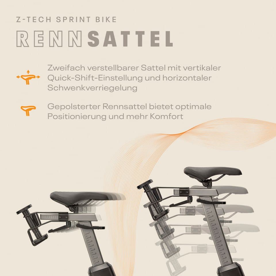 Reebok Speedbike Z-Tech Speedbike (mit Tablet-Halterung), 150 kg max. Benutzergewicht, Fahrrad, 50 Widerstandsstufen - Thumbnail 24