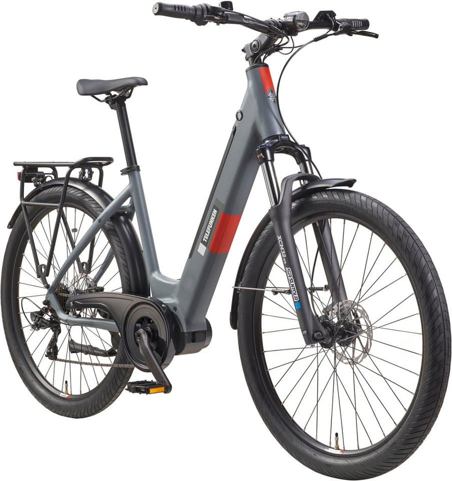 Telefunken E-Bike Cityrad SUV500, 7 Gang Shimano, Kettenschaltung, Mittelmotor, 468 Wh, (27,5 Zoll, Straßenzulassung, Scheibenbremsen), Pedelec, Elektrofahrrad für Damen u. Herren - Thumbnail 2