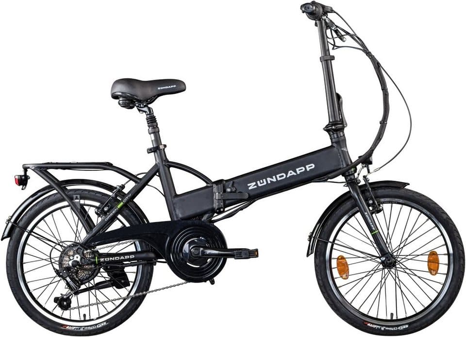 Zündapp E-Bike Klapprad Z101, 6 Gang Shimano Tourney Schaltwerk, Kettenschaltung, Heckmotor, 270 Wh, Pedelec, Elektrofahrrad für Damen u. Herren - Bild 1