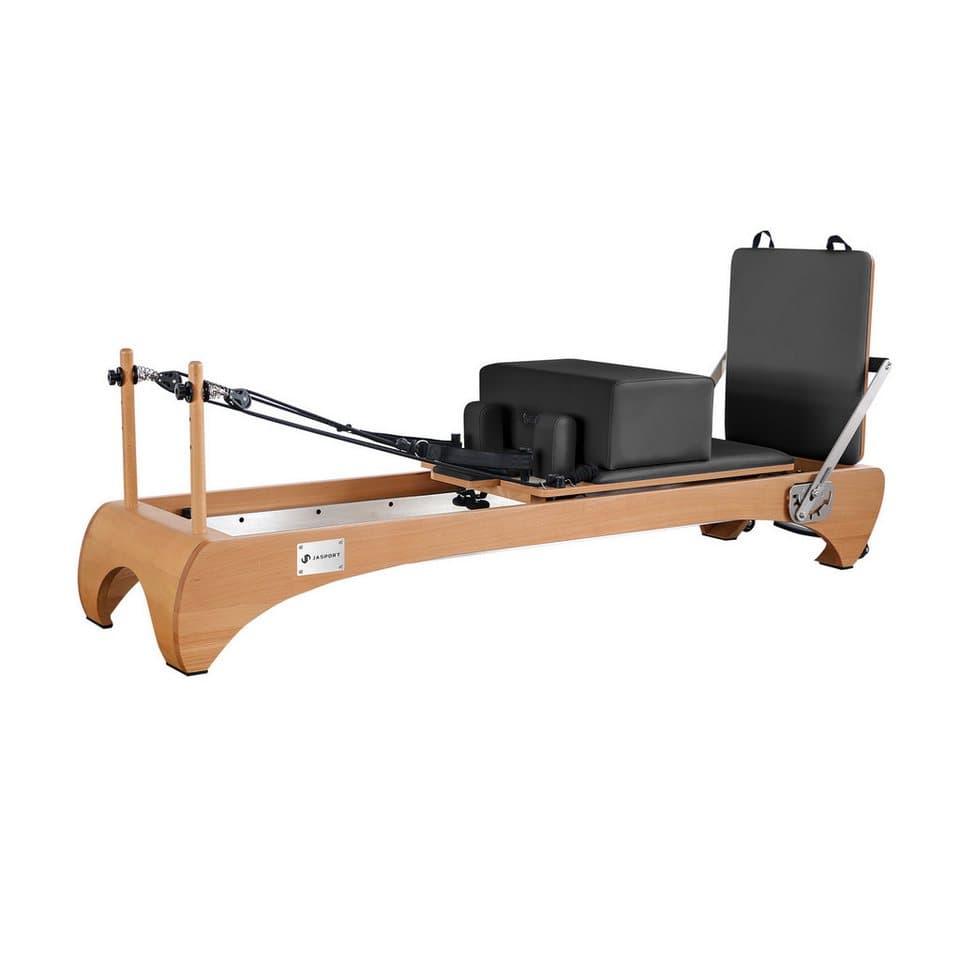 JASPORT Pilates-Reformer H89 aus Buchenholz, (Pilates Reformer Set inklusive Box, Sprungplatte und Zubehör), Stabiler Rahmen aus Buchenholz - Thumbnail 3