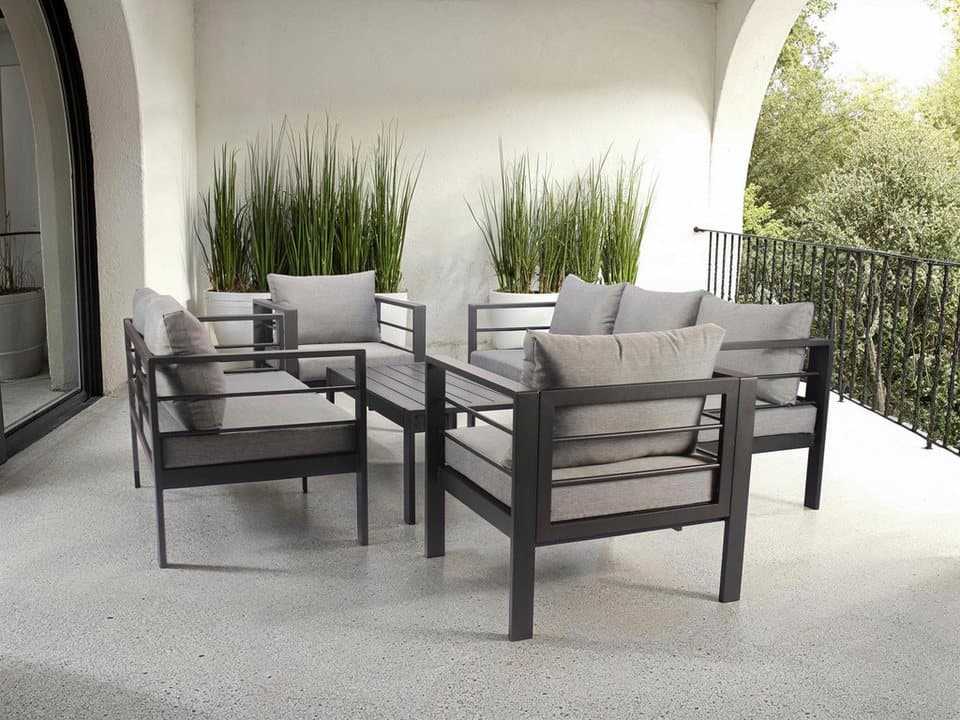KONIFERA Gartenlounge-Set »New Jersey«, (Set, 19-tlg., 1x 3er Sofa, 1x 2er Sofa, 2 Sessel, Tisch 62x110x41 cm), inkl. Auflagen, Tischplatte aus Nonwood - Thumbnail 12
