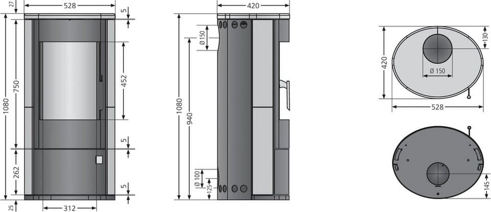 JUSTUS Kaminofen Austin 5 Stahl, 5 kW, Zeitbrand - Thumbnail 7