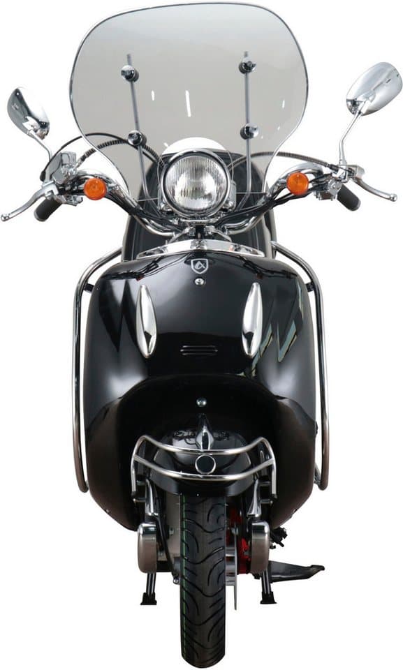 Alpha Motors Motorroller Retro Firenze Limited, 125 ccm, 85 km/h, Euro 5+, (Spar-Set, mit Topcase, Windschild und Chrom-Set), mit Lenkerschloss und Windschild - Thumbnail 5