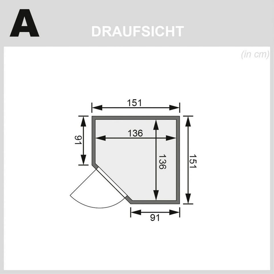 KONIFERA Fasssauna Cube Mini, BxTxH: 158 x 140 x 205 cm, 38 mm, verschiedene Varianten - Thumbnail 7