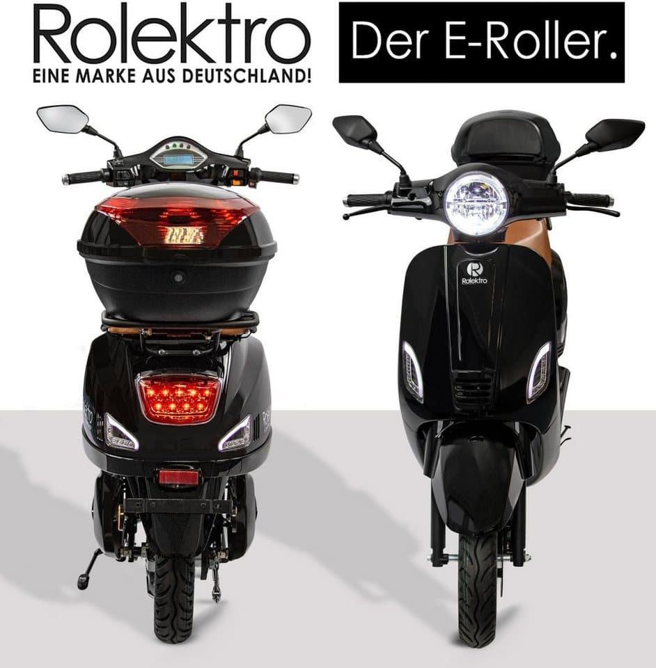 Rolektro E-Motorroller Retro 45 Lithium, V. 2021, 2000 W, 45 km/h, bis zu 70 km Reichweite, mit USB-Anschluss und integr. Alarmanlage - Thumbnail 3