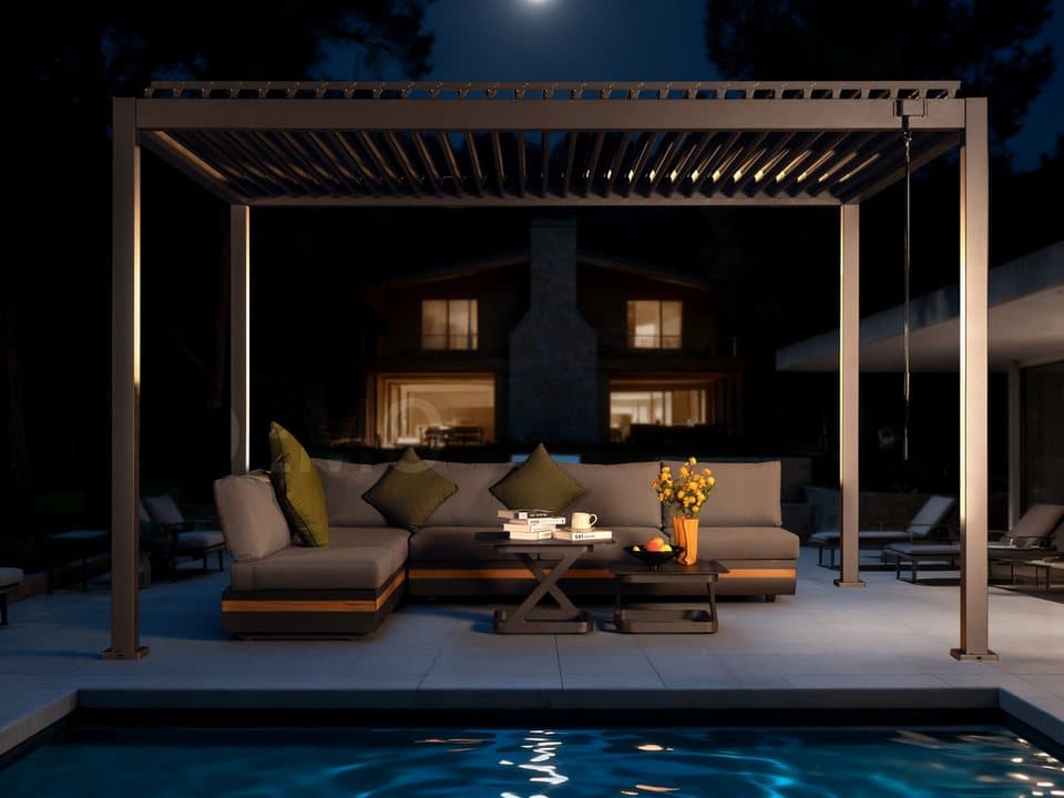 KONIFERA Pavillon Pergola Lucida Premium, Pergola aus hochwertigstem Material 100% Aluminium, Lamellendach - Thumbnail 7