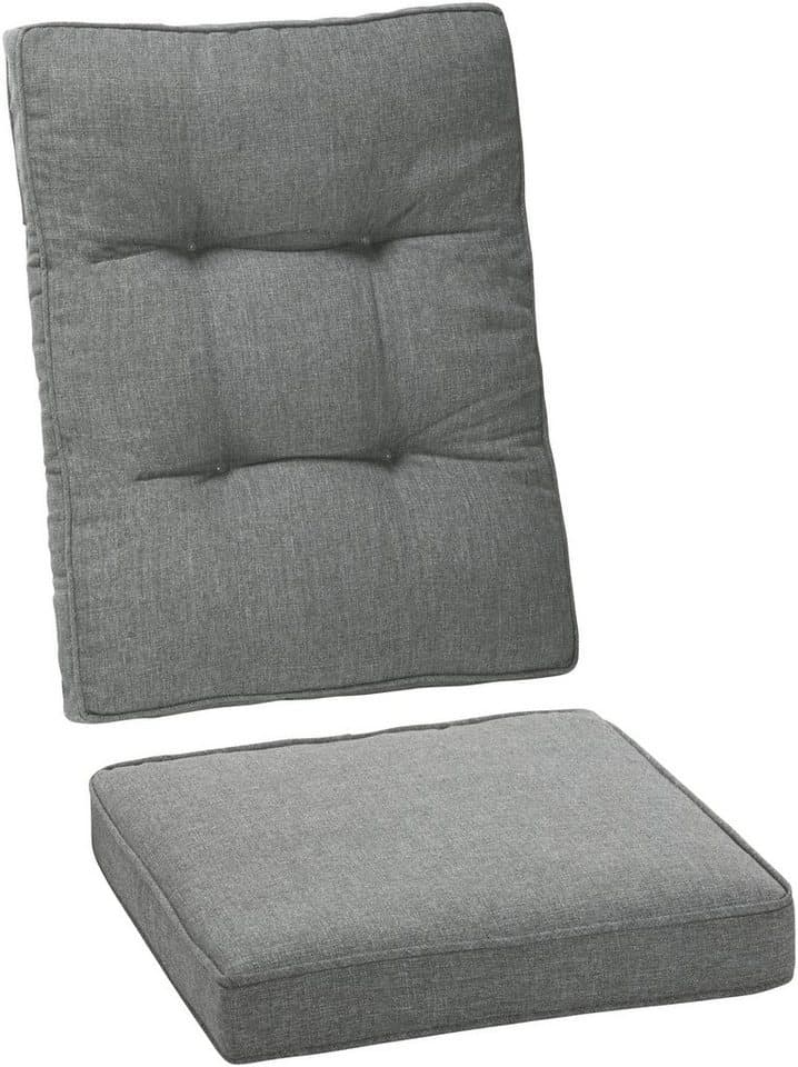 KONIFERA Garten-Essgruppe Monaco, (Set, 16-tlg., 1x2er Sofa, 2x Sessel, 2x Hocker, 1x Tisch 120x70x66cm, inkl. Auflagen), Polyrattan, Aluminium, Rückenlehne verstellbar, Grau - Thumbnail 10