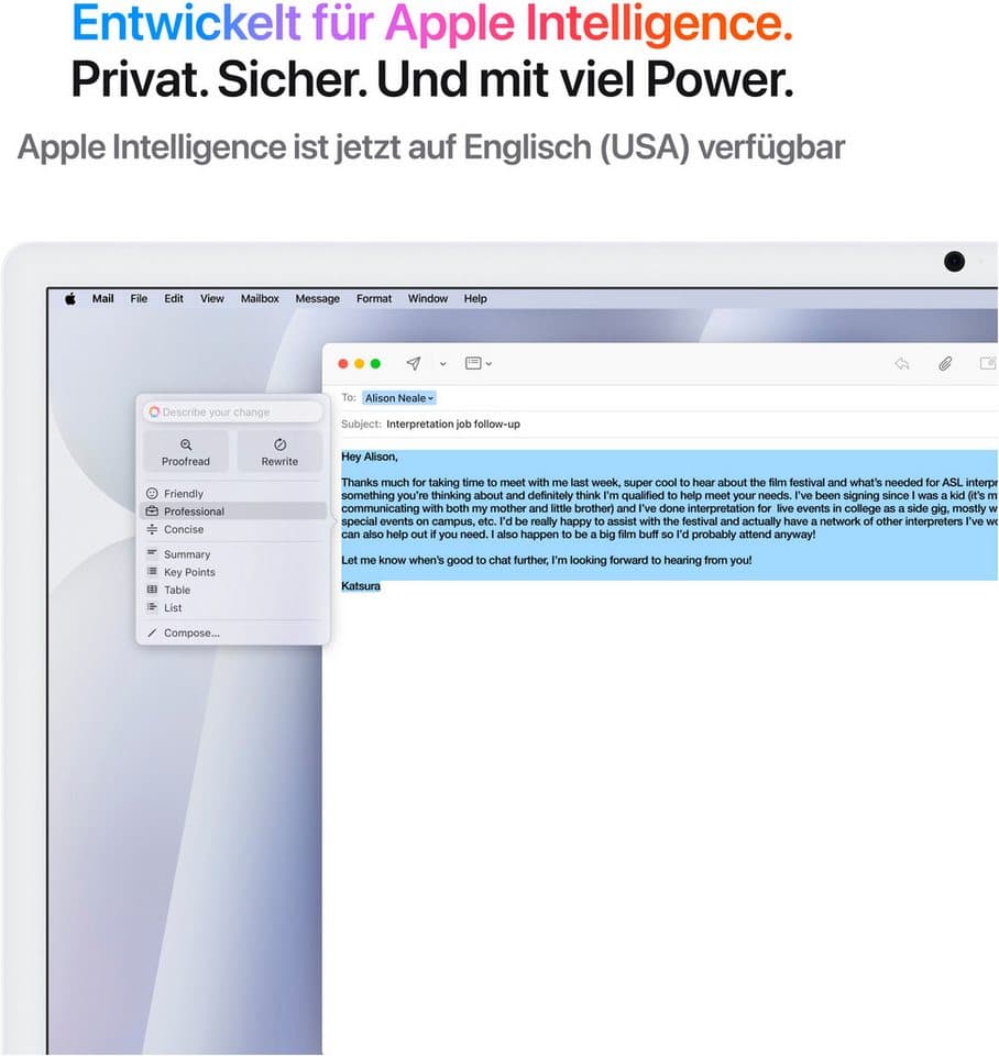 Apple iMac 24" iMac (24 Zoll, Apple Apple M4 M4, 10‑Core GPU, 24 GB RAM, 512 GB SSD, Luftkühlung) - Thumbnail 5