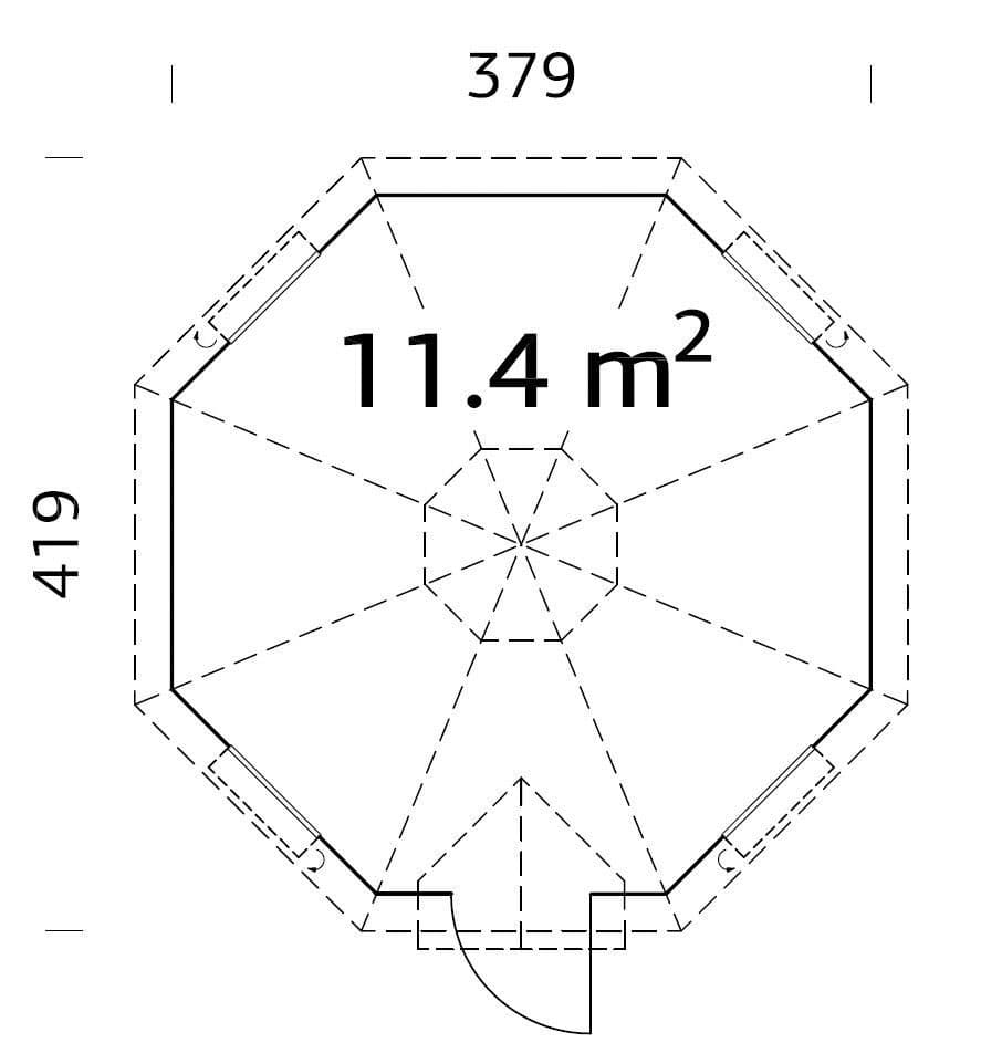 Palmako Grillkota Eva, BxT: 419x419 cm, naturbelassen - Thumbnail 3