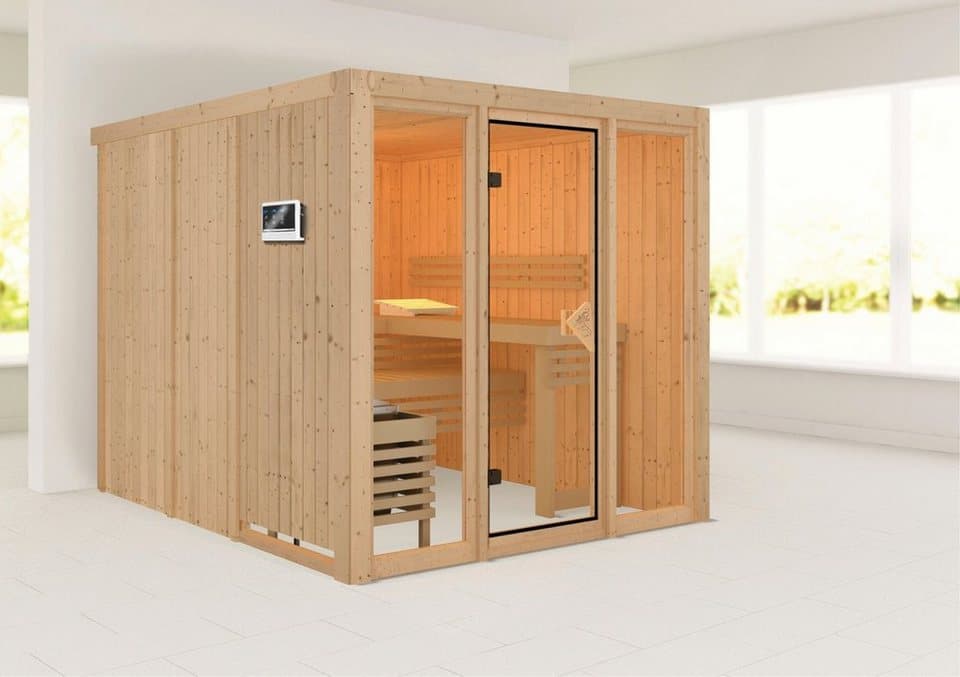 welltime Sauna Artja, BxTxH: 216 x 234 x 198 cm, 68 mm, (Set) Ofen 9 KW externe Strg easy - Thumbnail 2