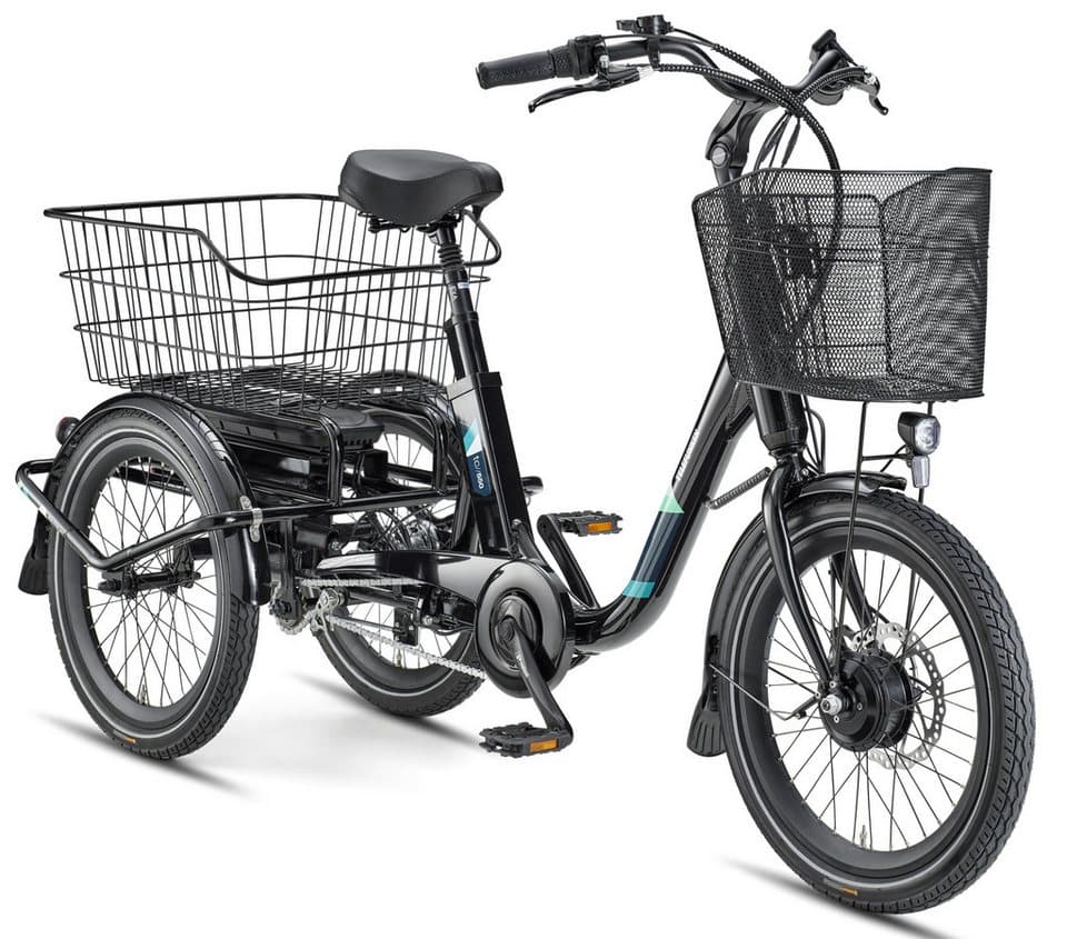 Telefunken E-Bike Dreirad TC550, 3 Gang Shimano Nexus Schaltwerk, Nabenschaltung, Frontmotor, 536,5 Wh, tiefer Einstieg, Pedelec, inkl. Einkaufskorb - Bild 1