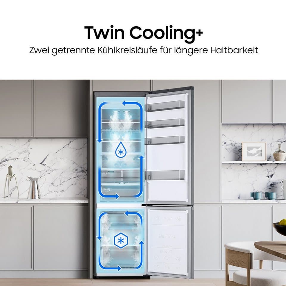 Samsung Kühl-/Gefrierkombination 7300A Serie RB38C607AS9, 203 cm hoch, 59,5 cm breit, No Frost+, SpaceMax, Wifi & AI Energy Mode - Thumbnail 7